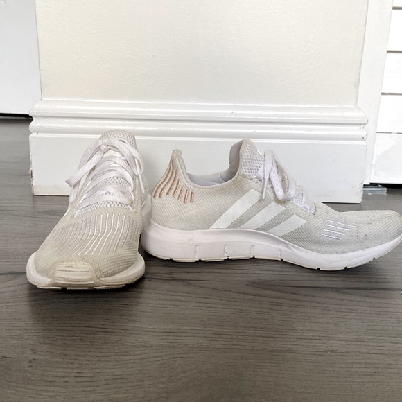 Adidas white, cream, and gold sneakers. Size 8 - Picture 2 of 11